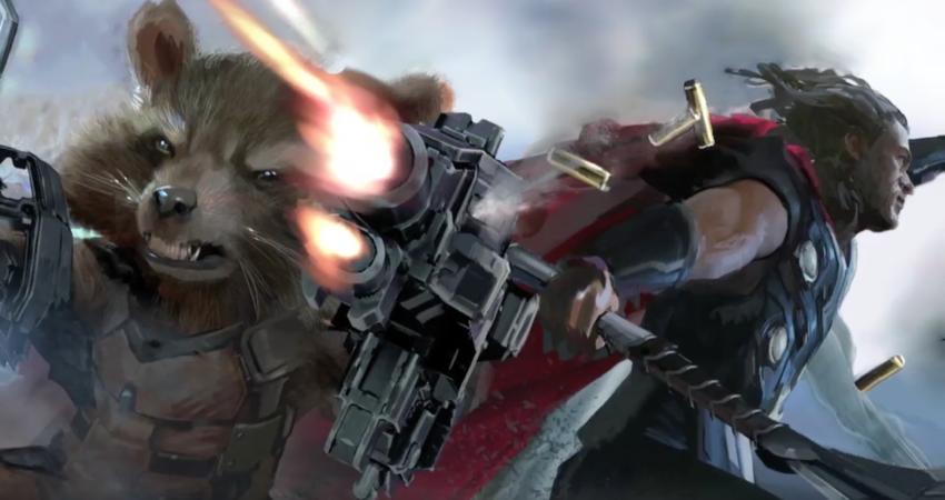 Cena de ação com Thor & Rocket talvez não seja na Terra