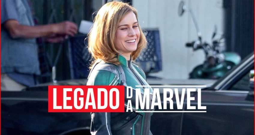 Brie Larson de uniforme da Capitã Marvel em ação em vídeos dos sets!