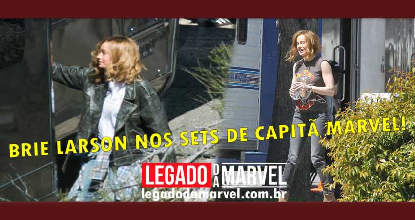 Brie Larson aparece com visual dos anos 90 nos sets de Capitã Marvel!