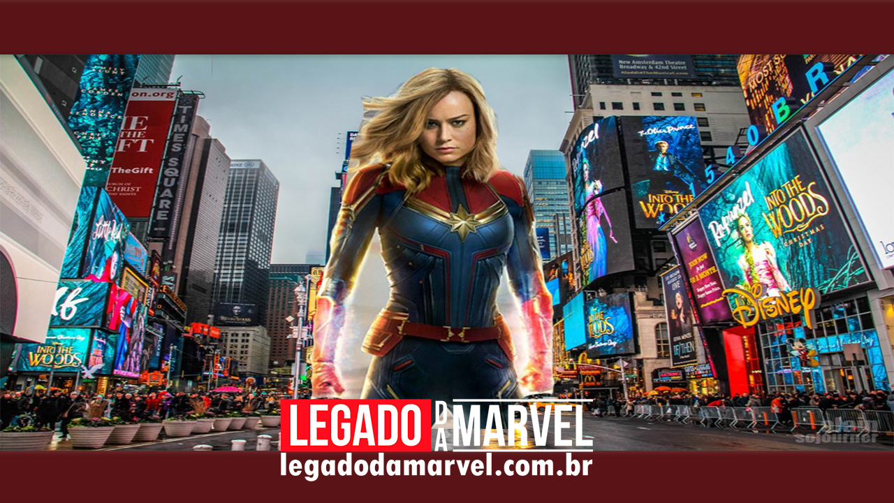 Capitã Marvel ganha anúncio gigante na Times Square, Nova York!