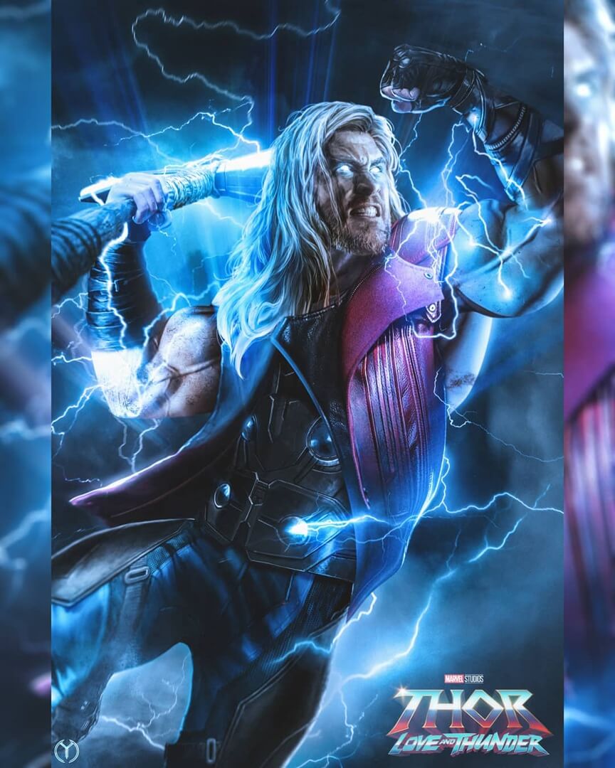 Arte promocional destaca novo visual do Thor em 'Thor: Love and Thunder