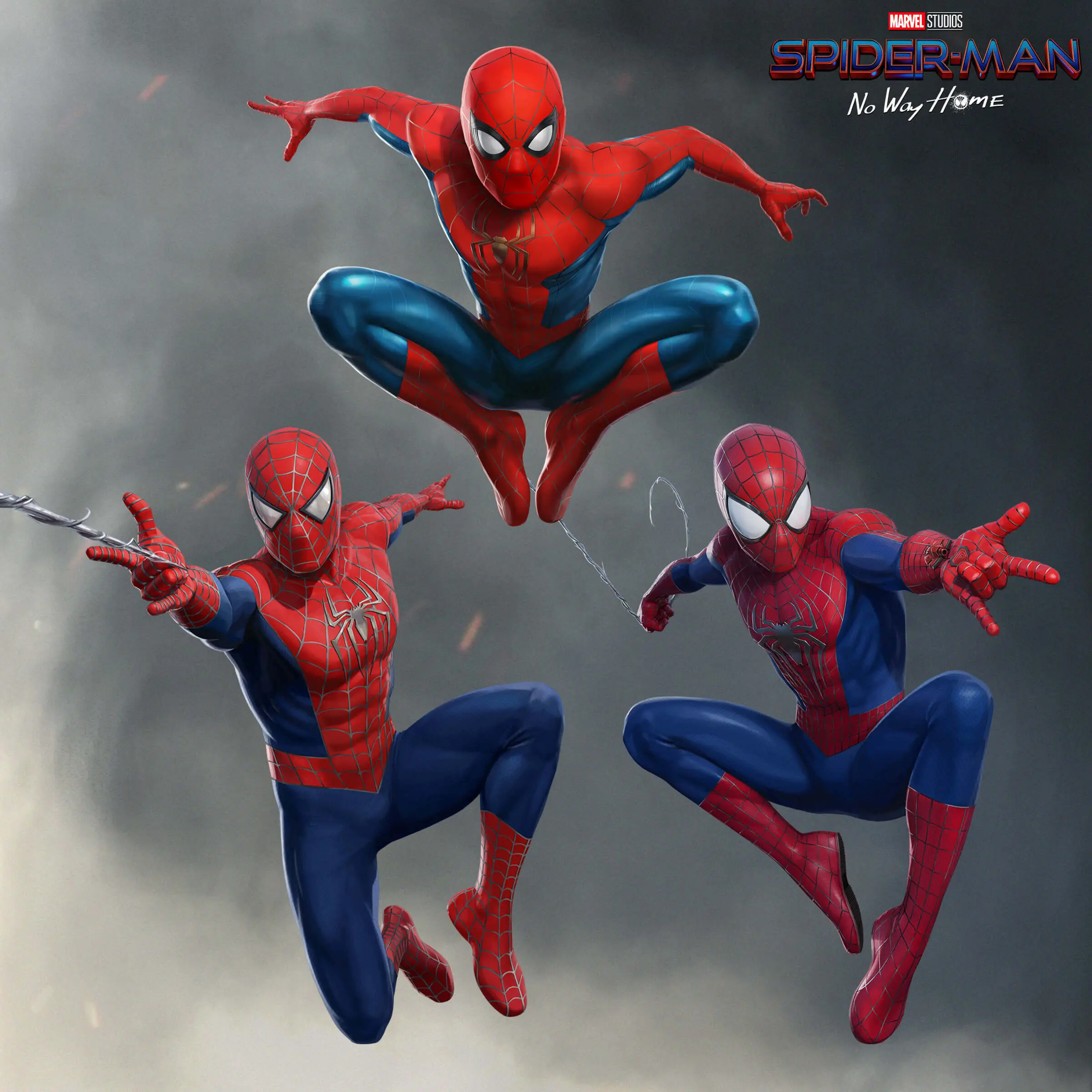 Os três heróis surgem juntos em arte de Homem-Aranha 3.