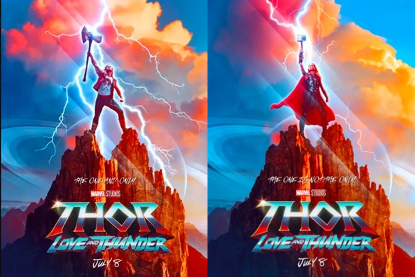 Versões do pôster de Thor: Amor e Trovão