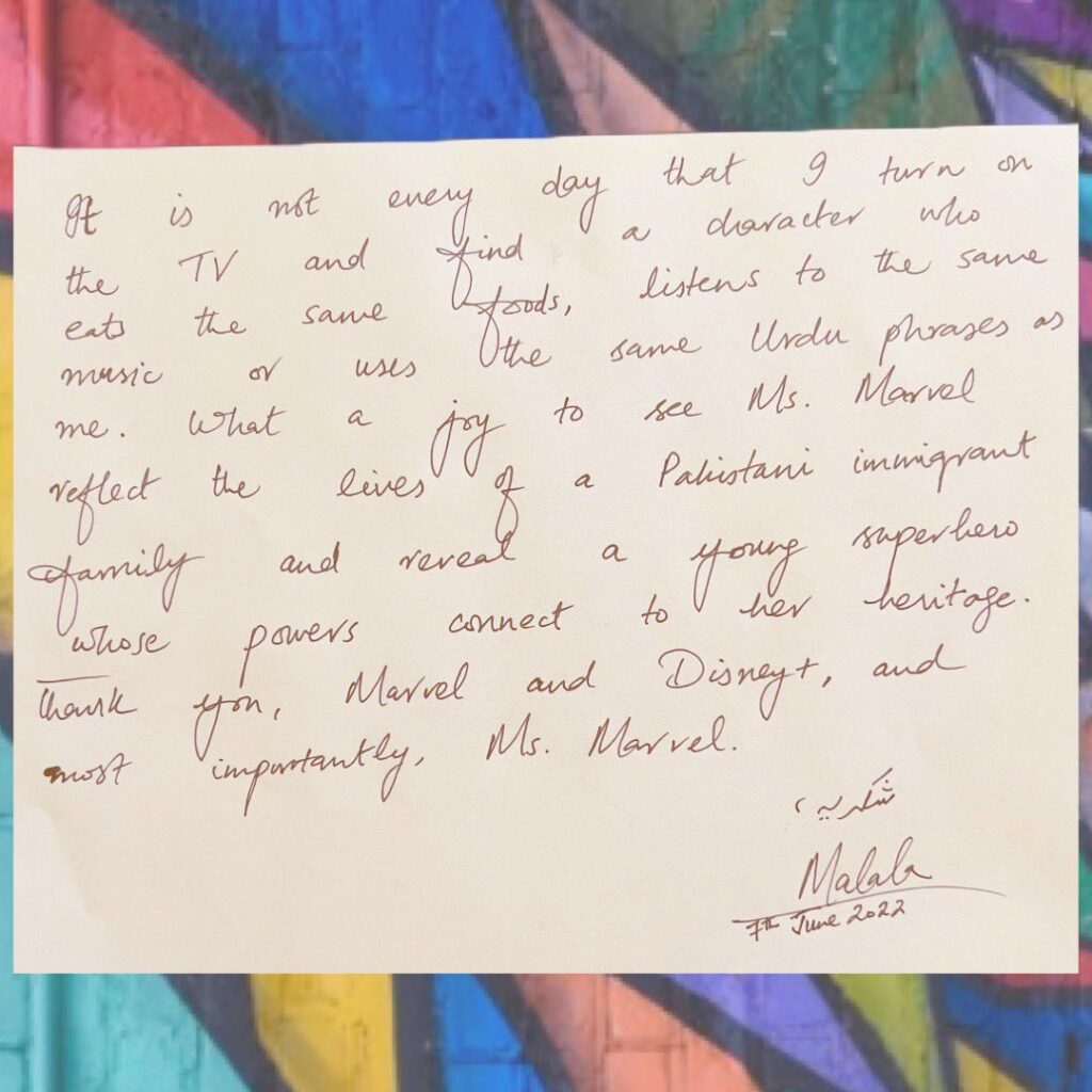 Carta de Malala para Ms. Marvel