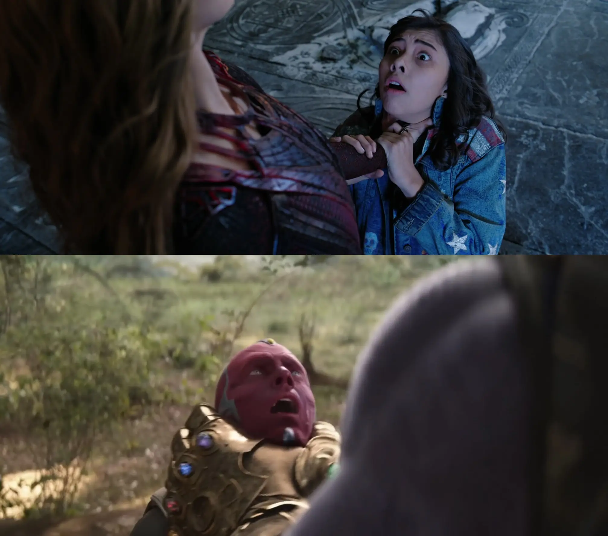 Parallel is created between Scarlet Witch and Thanos.