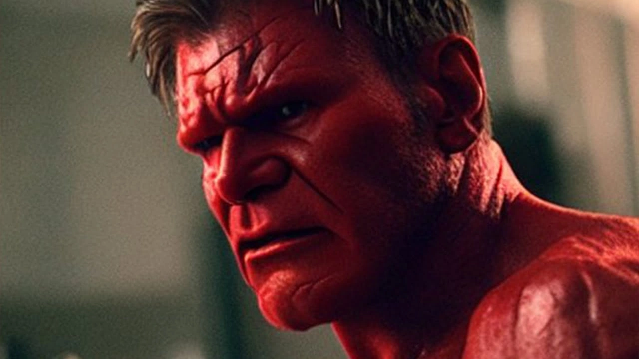 Fanart de Harrison Ford como o Hulk Vermelho