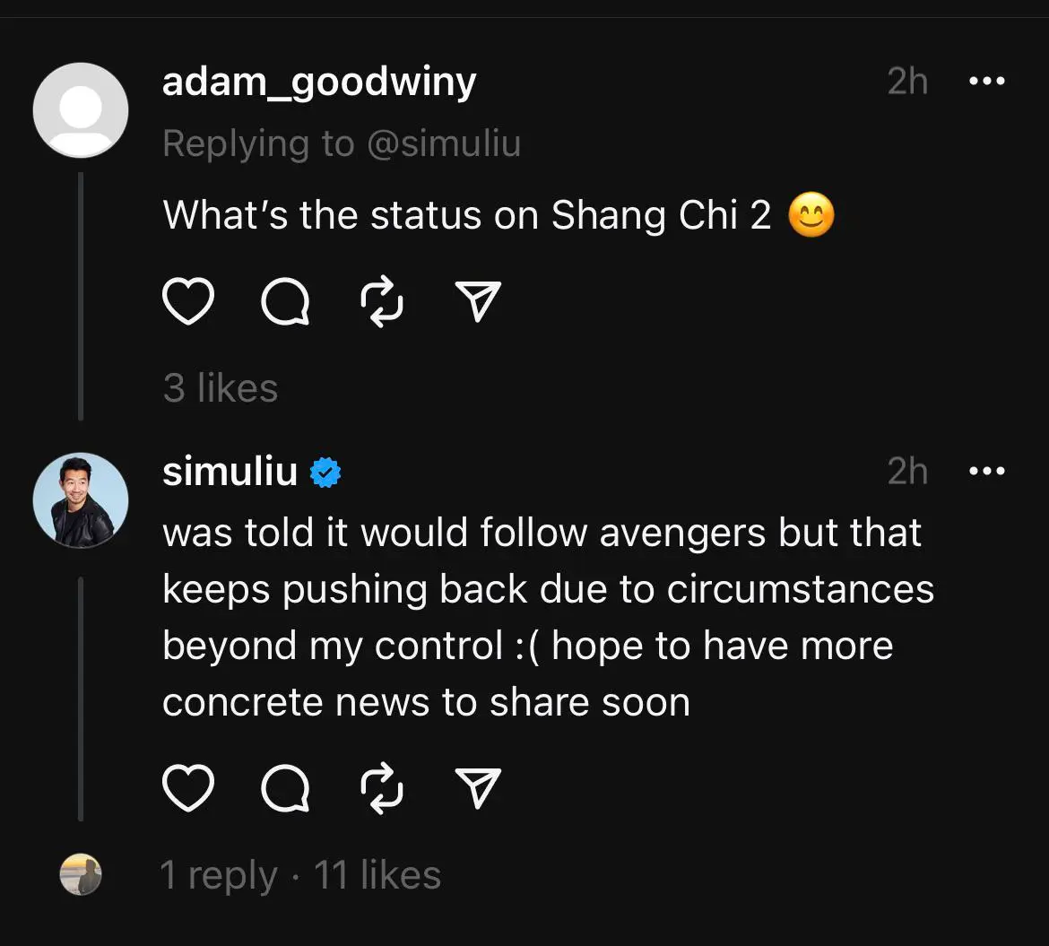 Shang-Chi: Simu Liu espera estar no próximo filme dos Vingadores