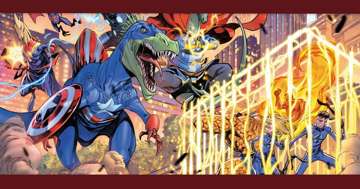  Marvel introduz os Vingadores Dinossauros em nova edição do Quarteto Fantástico