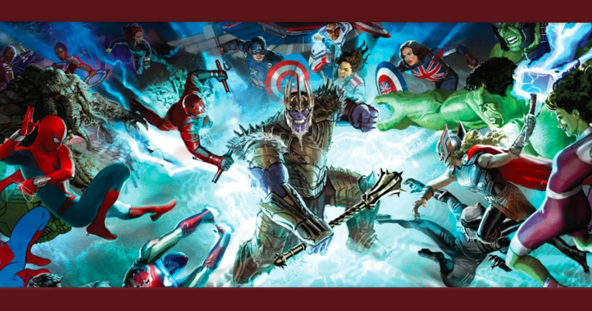  Imagem oficial da Marvel traz os Vingadores contra o REI THANOS