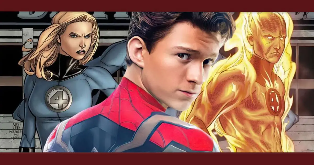 Homem-Aranha faz crossover com o Quarteto Fantástico em pôster incrível