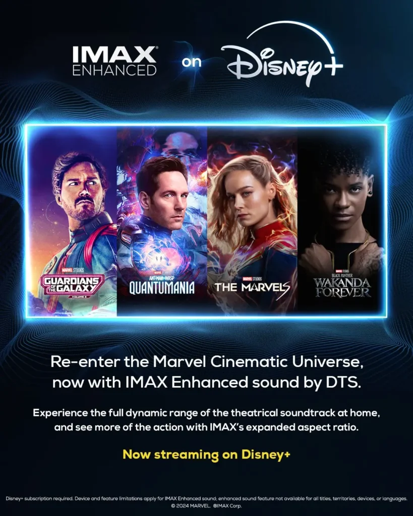 Anúncio do som IMAX by DTS no Disney+