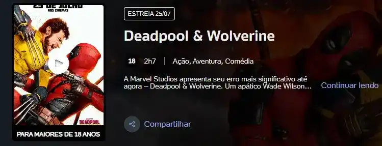 Deadpool & Wolverine para 18 anos