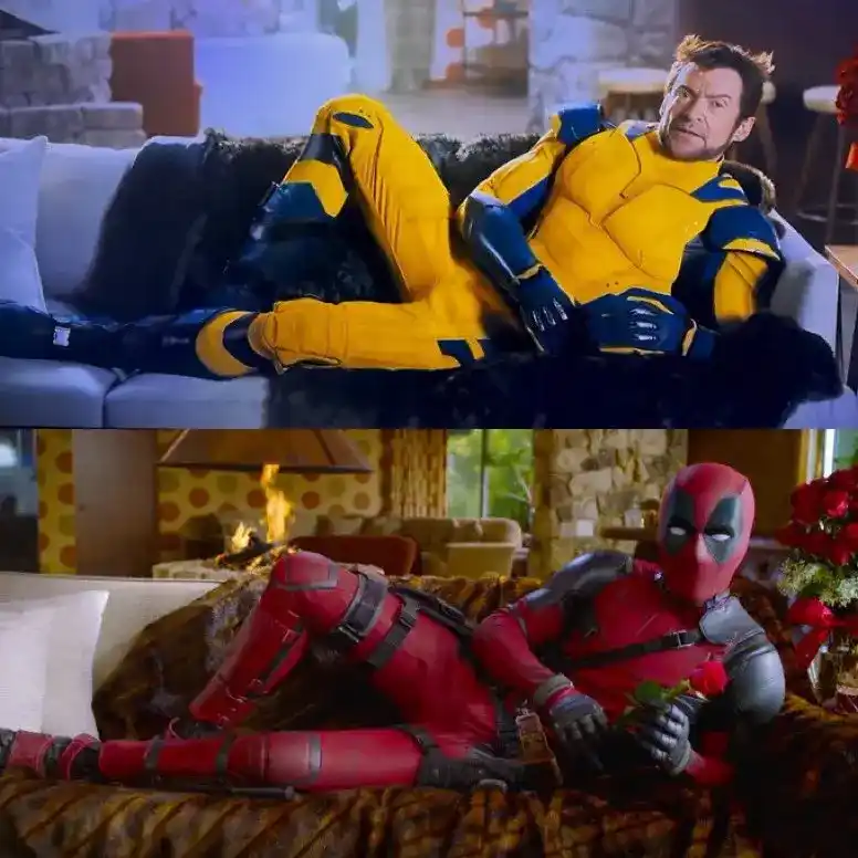 Wolverine recriando a pose icônica do Deadpool