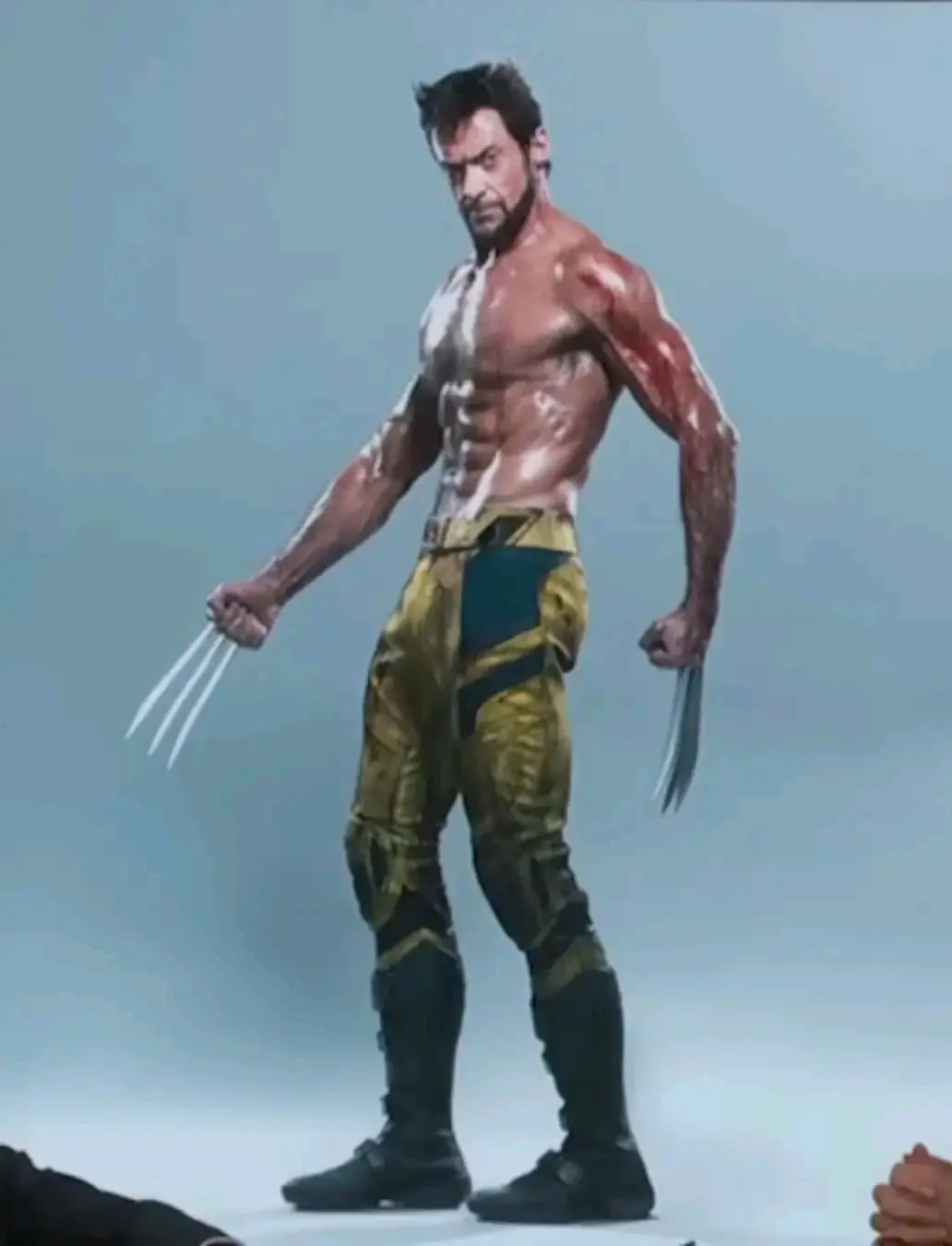 hugh jackman sem camisa em foto de deadpool & wolverine