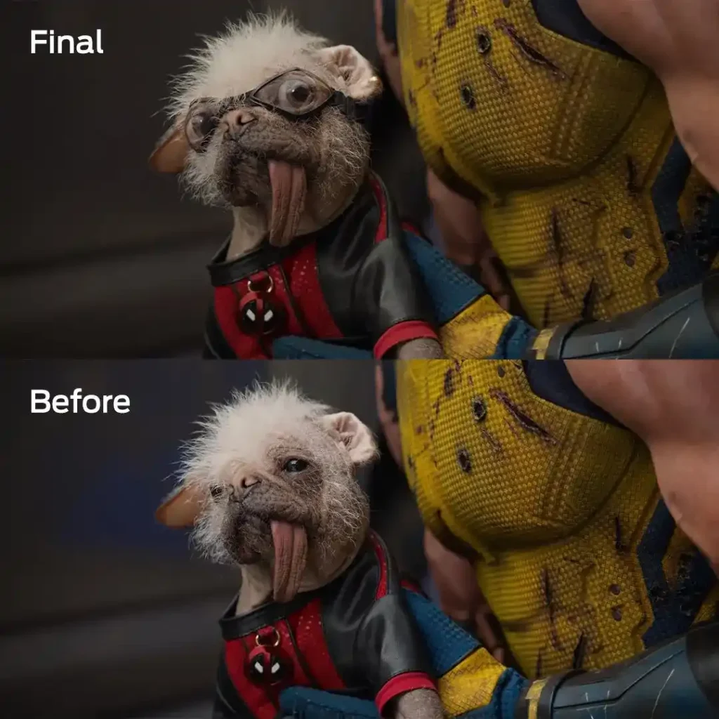 Antes e depois dos efeitos especiais de Deadpool & Wolverine