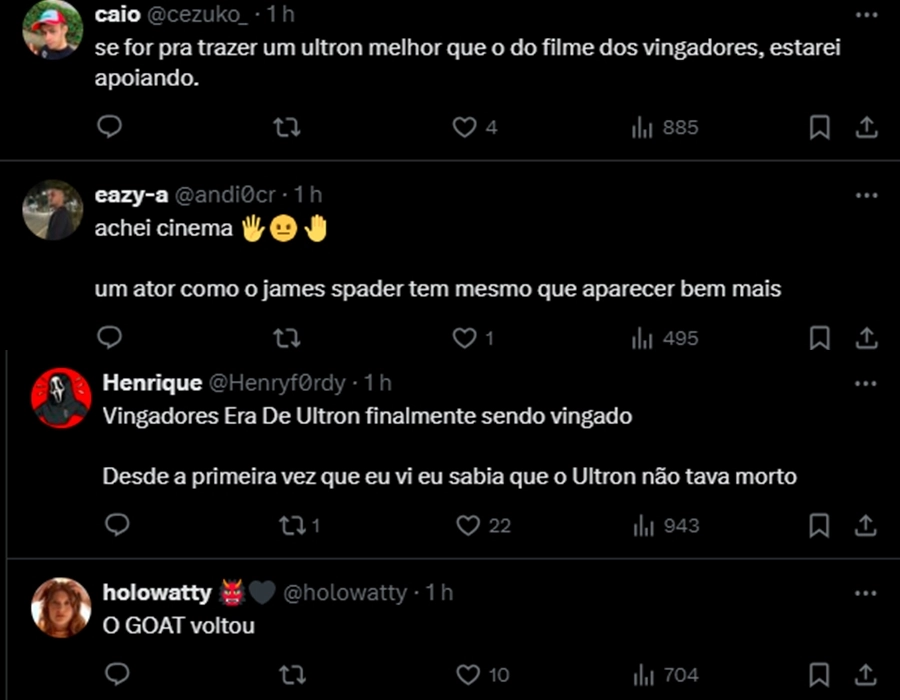 Reação dos fãs à volta do Ultron