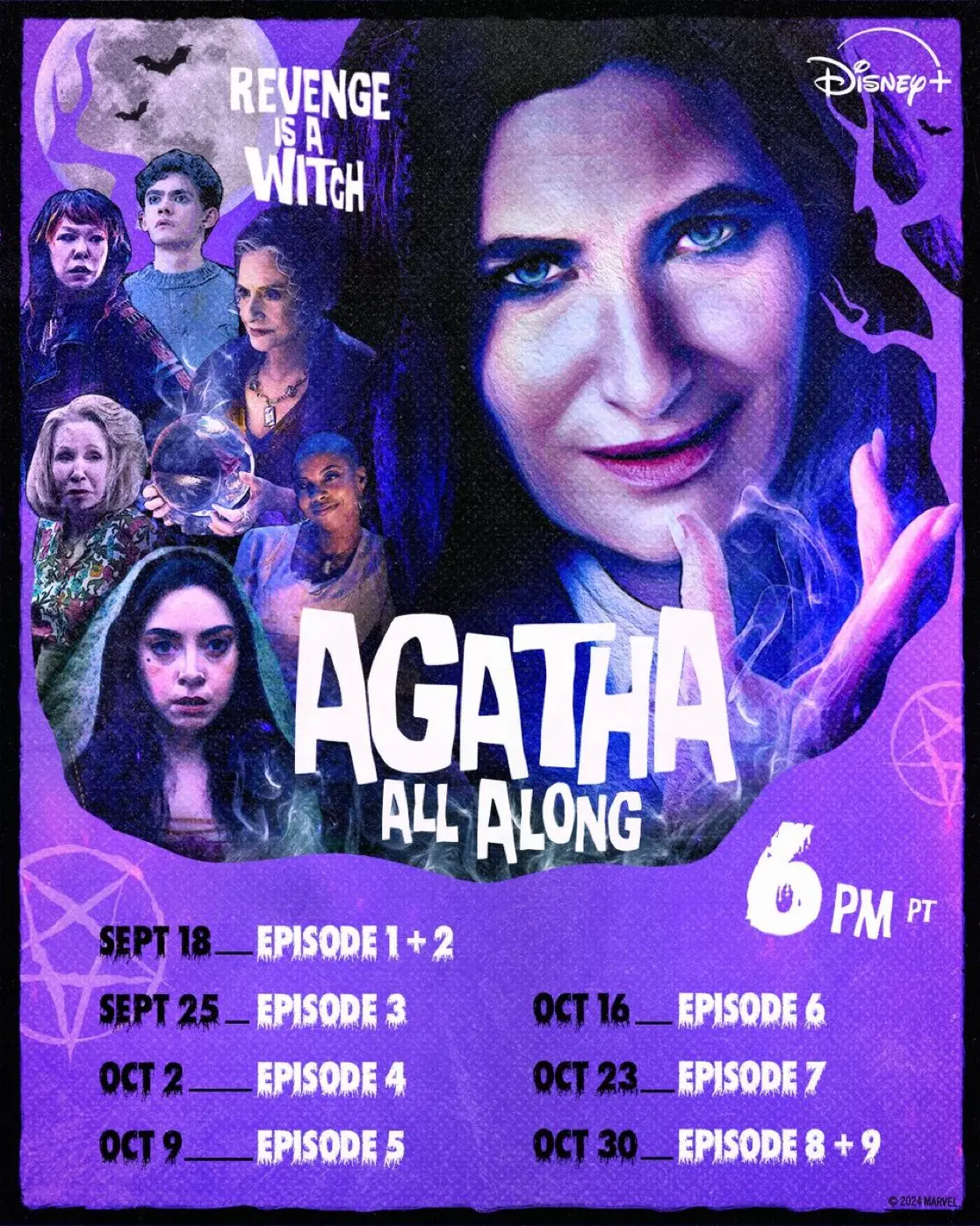 poster com a ordem dos episódios de agatha