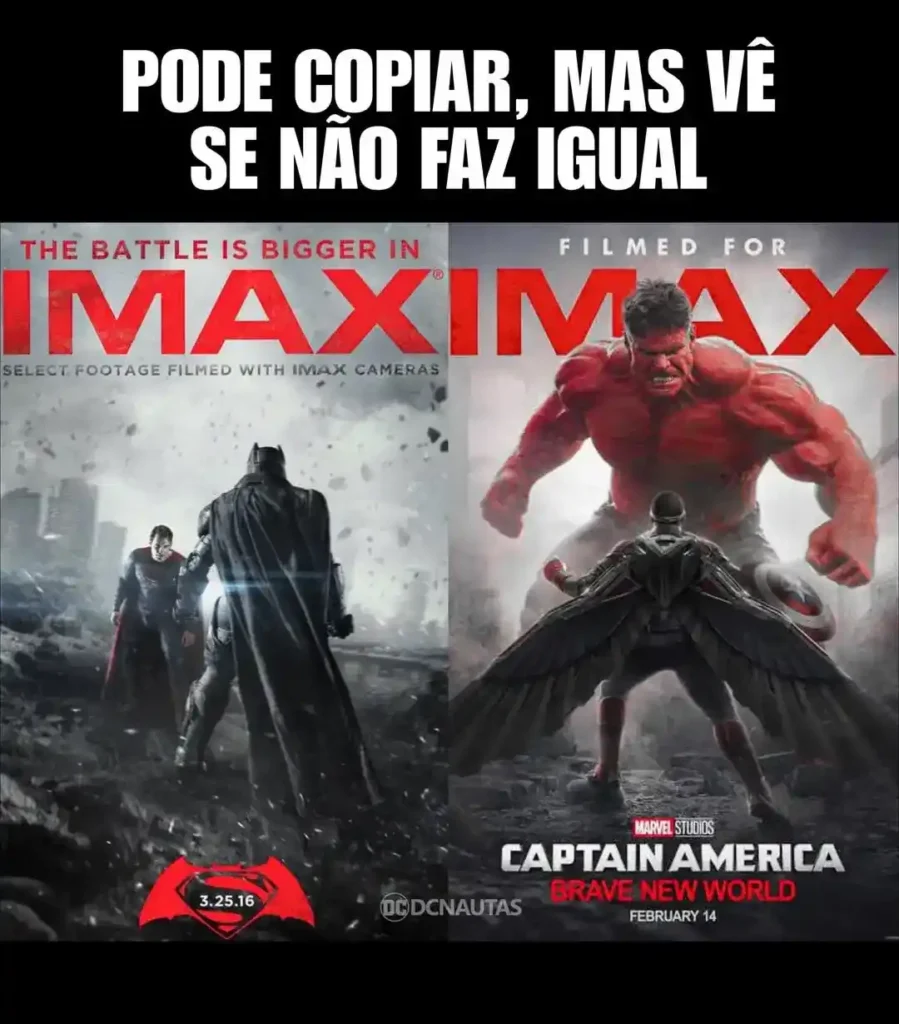 Pôsteres de Capitão América e Batman vs Superman