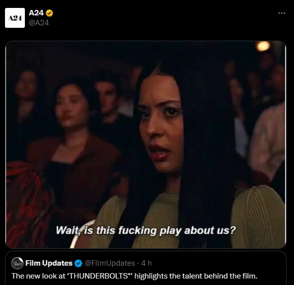 A24 reage no Twitter