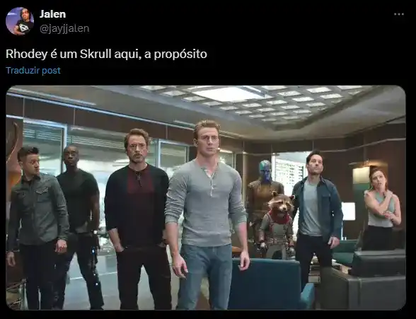 Rhodey como Skrull em Vingadores: Ultimato