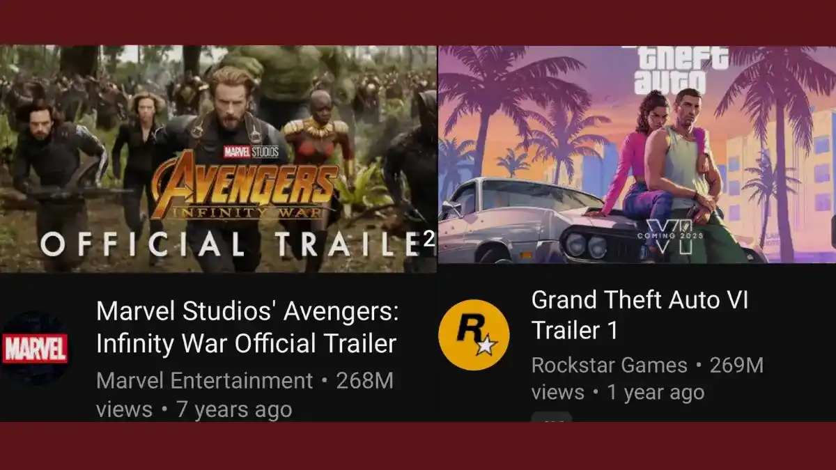 Trailer de GTA 6 derruba recorde de Vingadores: Guerra Infinita