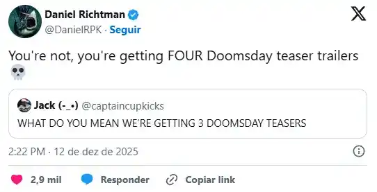 4 trailers de Vingadores: Doomsday