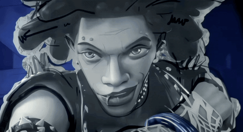 Aranhaverso Spider-Punk do filme sorrindo