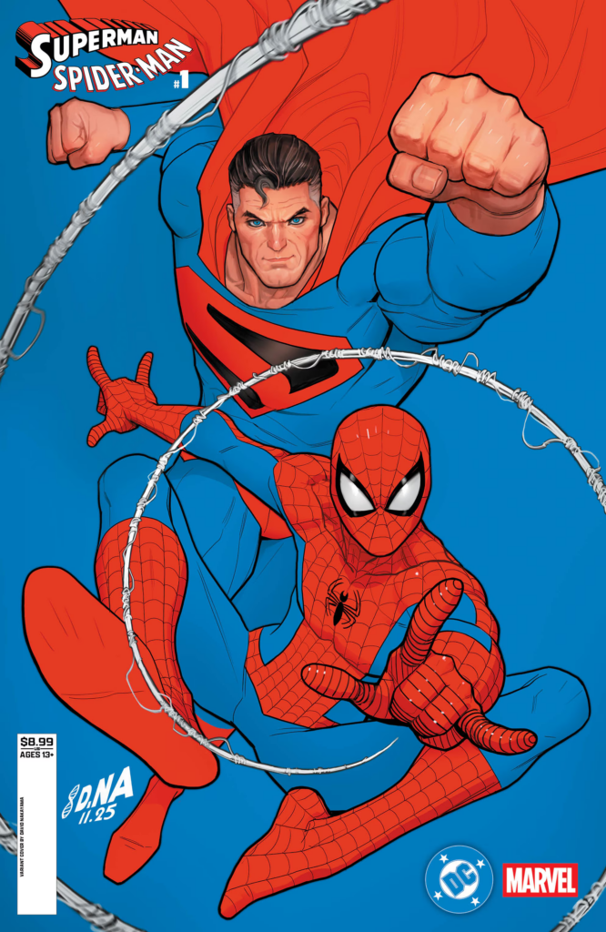 Superman e Homem aranha em Capa da HQ