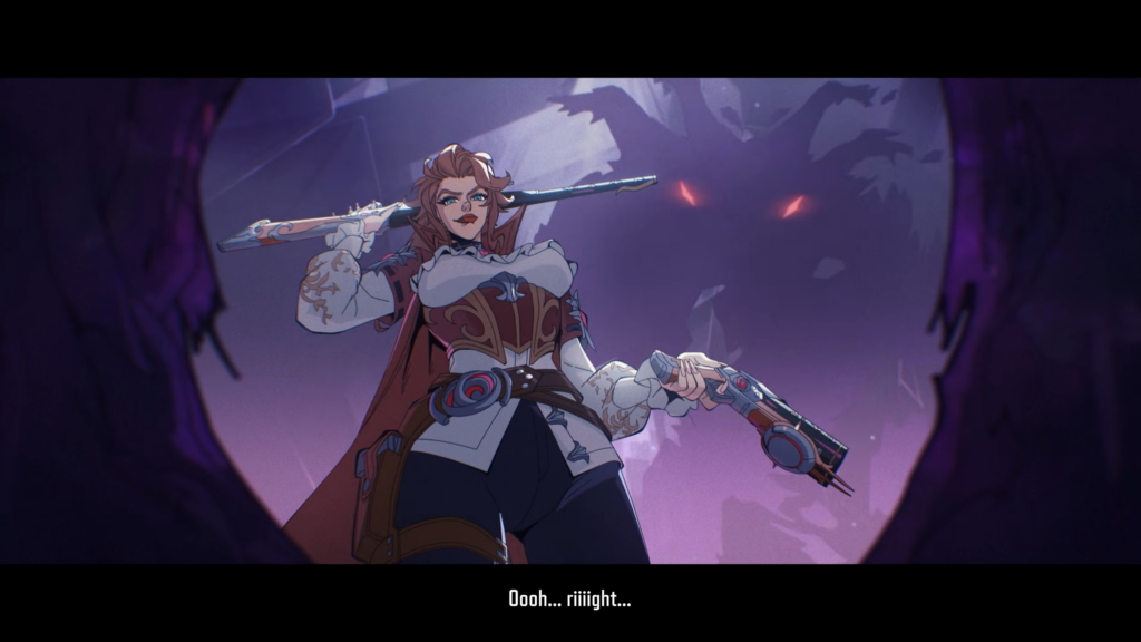 Elsa Bloodstone depois de atirar na cabeça do Deadpool