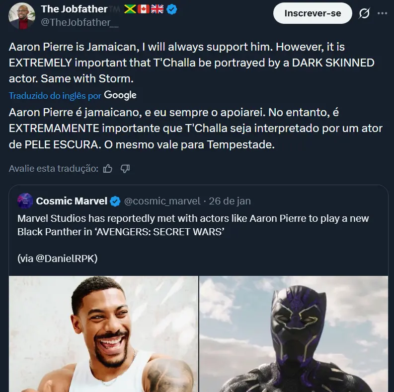 pantera negra fãs desaprovam novo ator