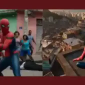 Homem-Aranha enfrenta bandidos em favela do Rio de Janeiro em vídeo incrível feito por IA
