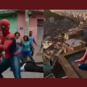 Homem-Aranha enfrenta bandidos em favela do Rio de Janeiro em vídeo incrível feito por IA