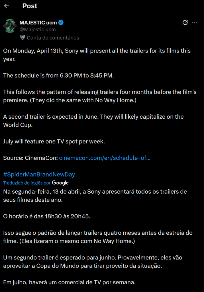 Homem-Aranha 4 – Trailer ganha data