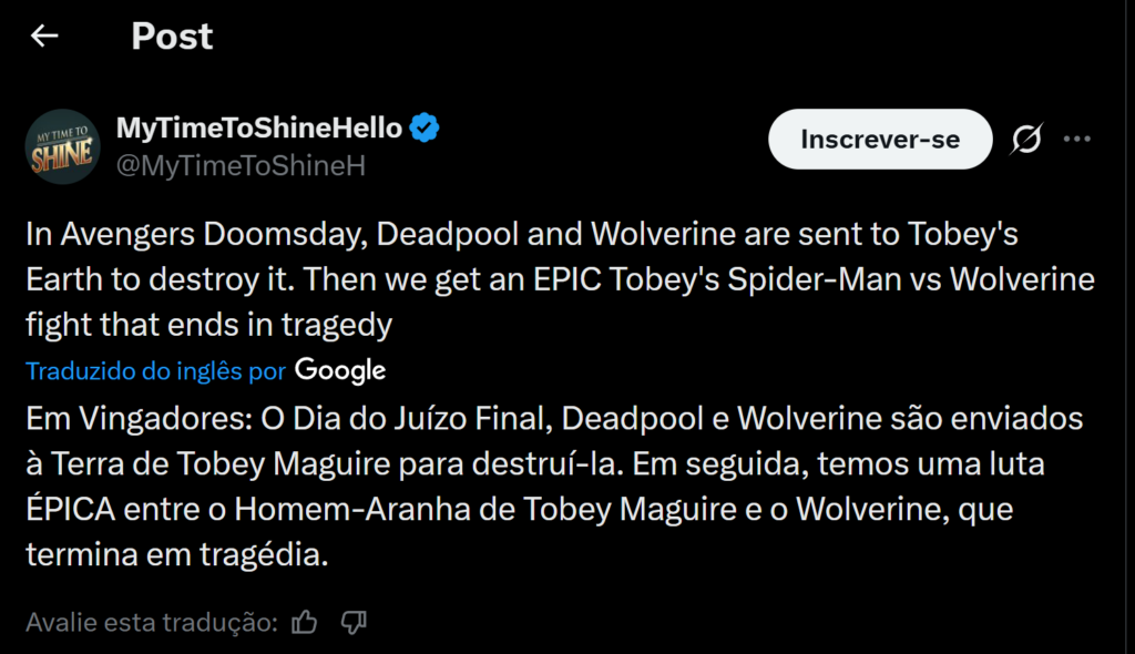 Vingadores 5 – Vaza destino terrível de Tobey Maguire