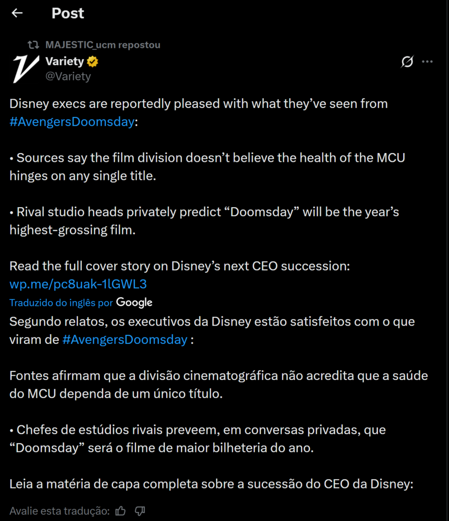 Vingadores 5 – Estúdios rivais estão assustados