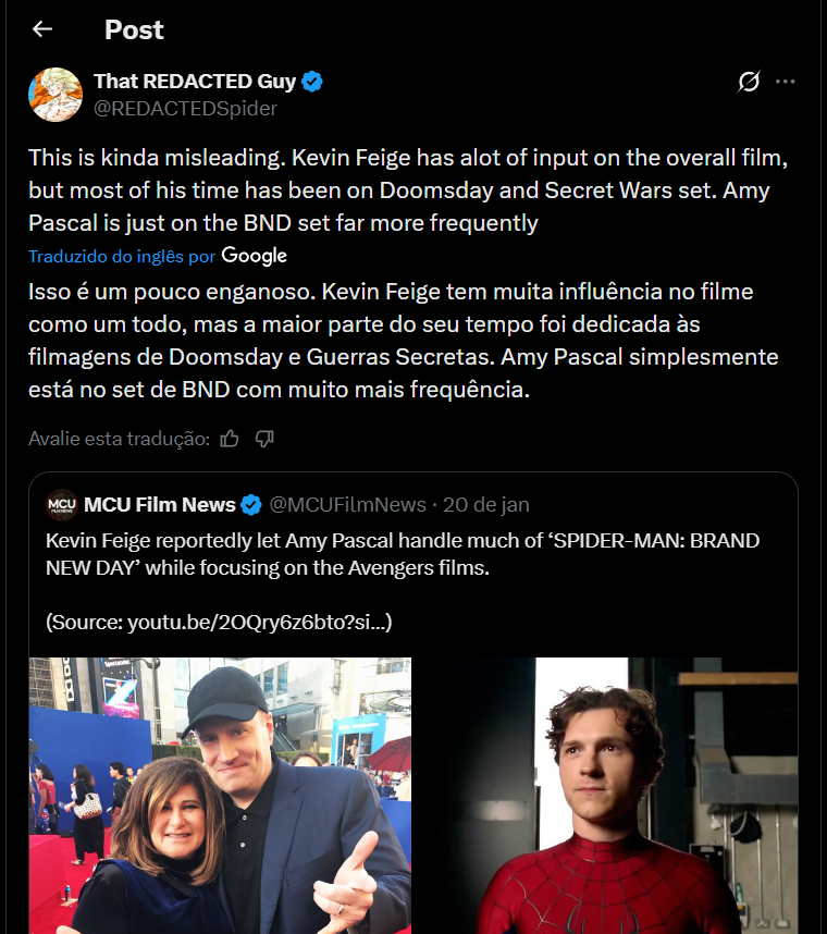 Homem Aranha 4: Kevin Feige
