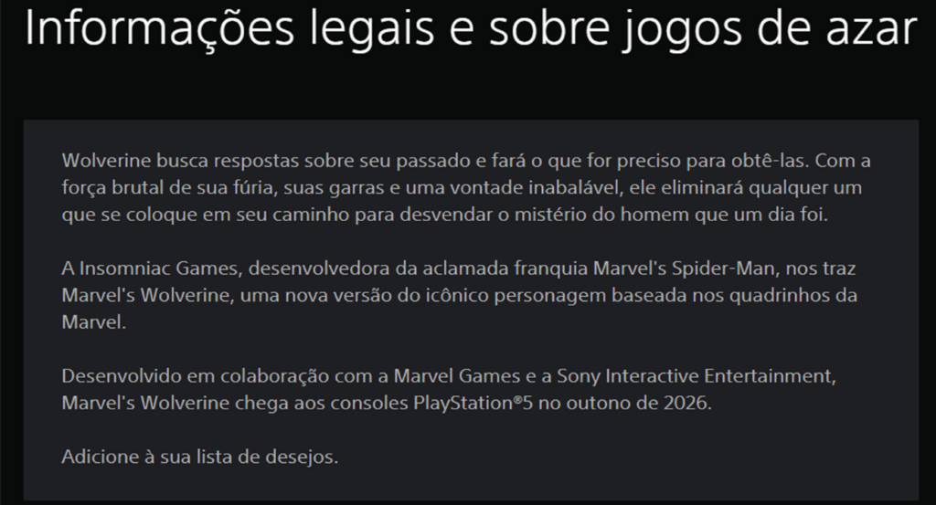 Wolverine – Vaza data de lançamento do jogo