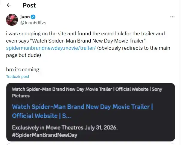 imagem do link do trailer de Homem-Aranha 4 legadodamarvel