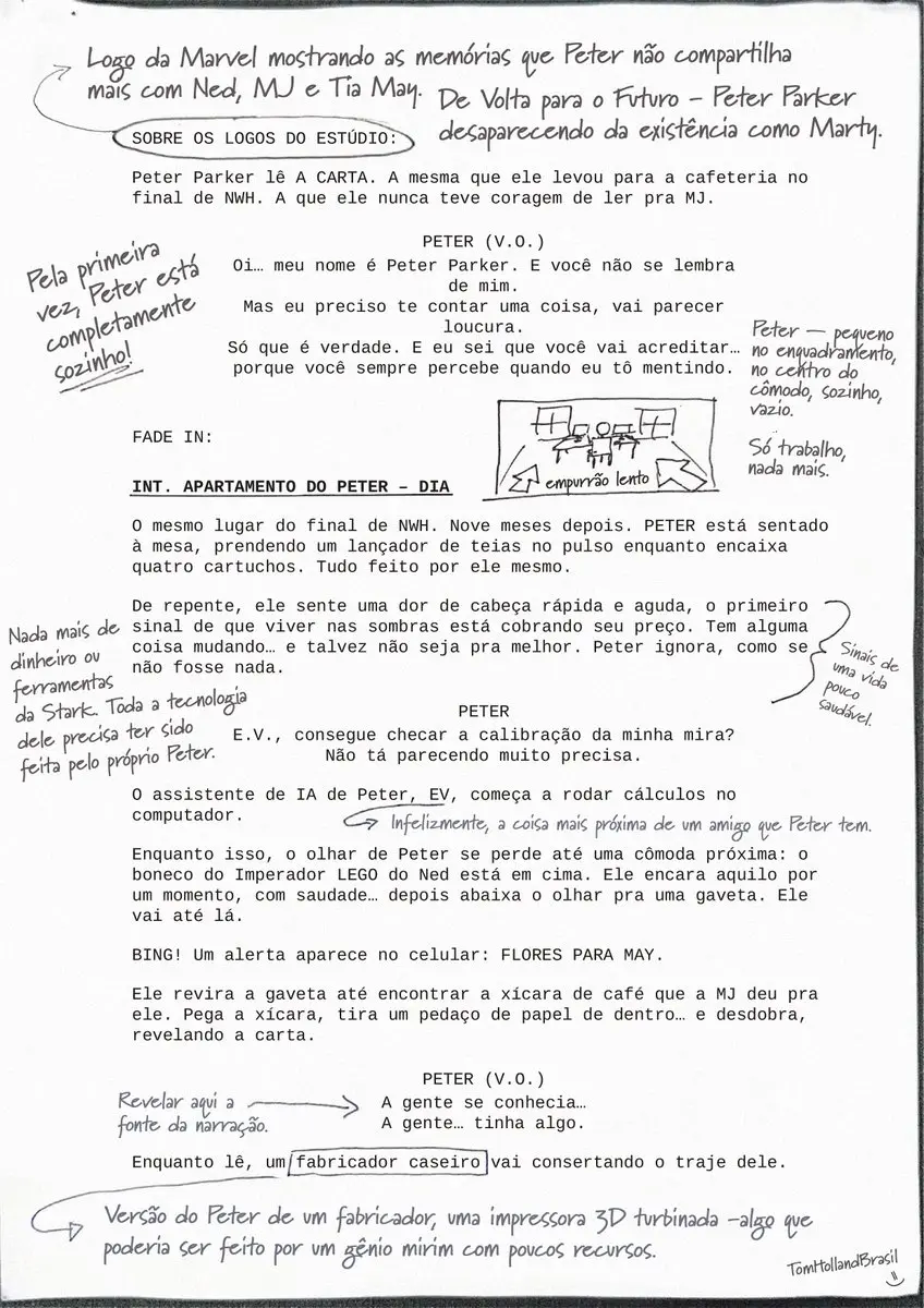 homem-aranha 4 páginas roteiro traduzido