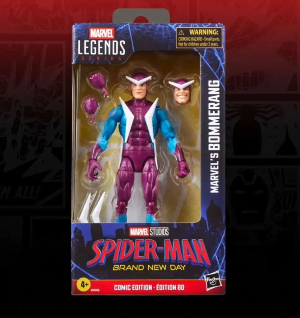 Uma action figure da Marvel Legends vazou o novo visual do vilão Bumerangue em Homem-Aranha: Um Novo Dia. Veja mais sobre!