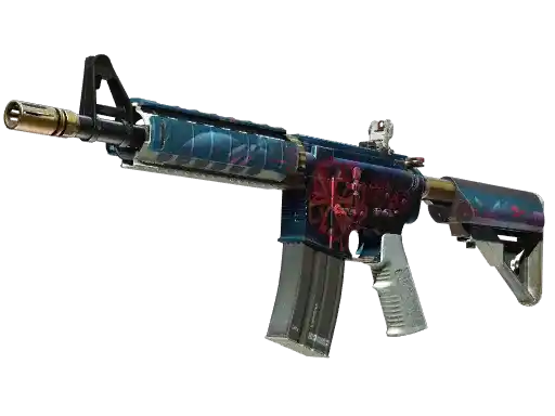 M4A4 | Spider Lily: vermelho, preto e perigo visual
