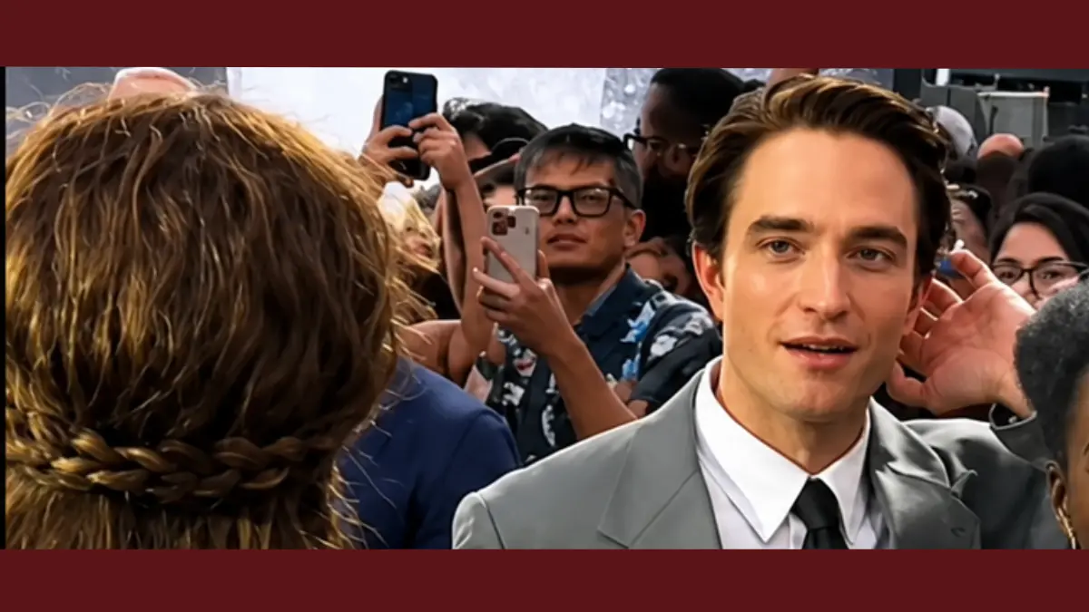 Qual foi, Batman Vídeo mostra Robert Pattinson olhando Zendaya na frente do Homem-Aranha em premiere de A Odisseia