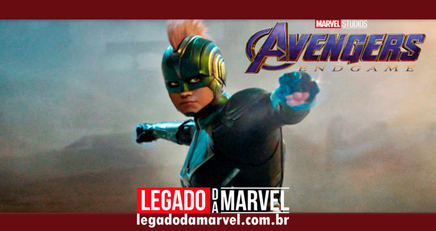 Capitã Marvel de capacete em arte conceitual de Vingadores: Ultimato!